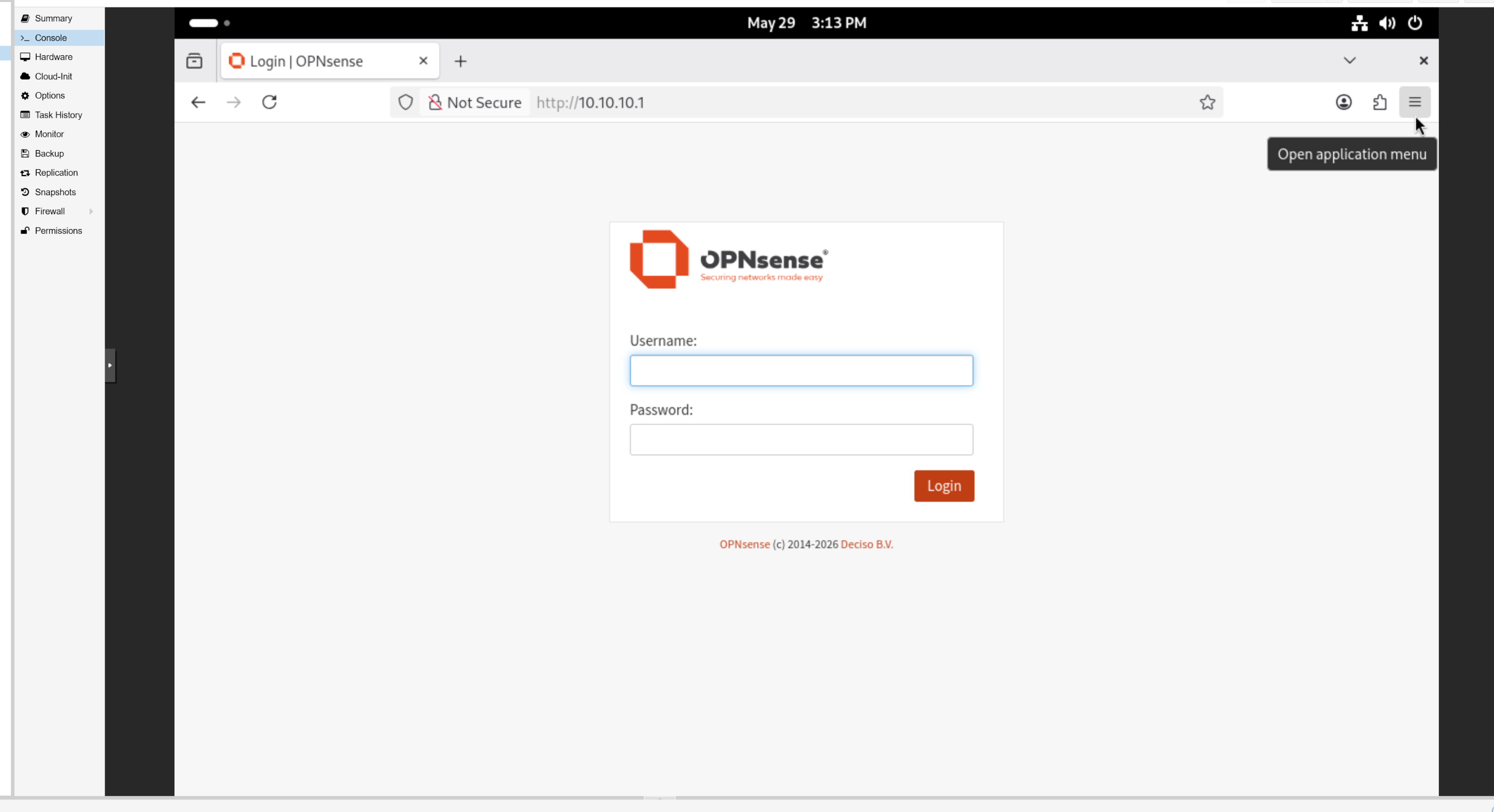Opnsense installation step 1